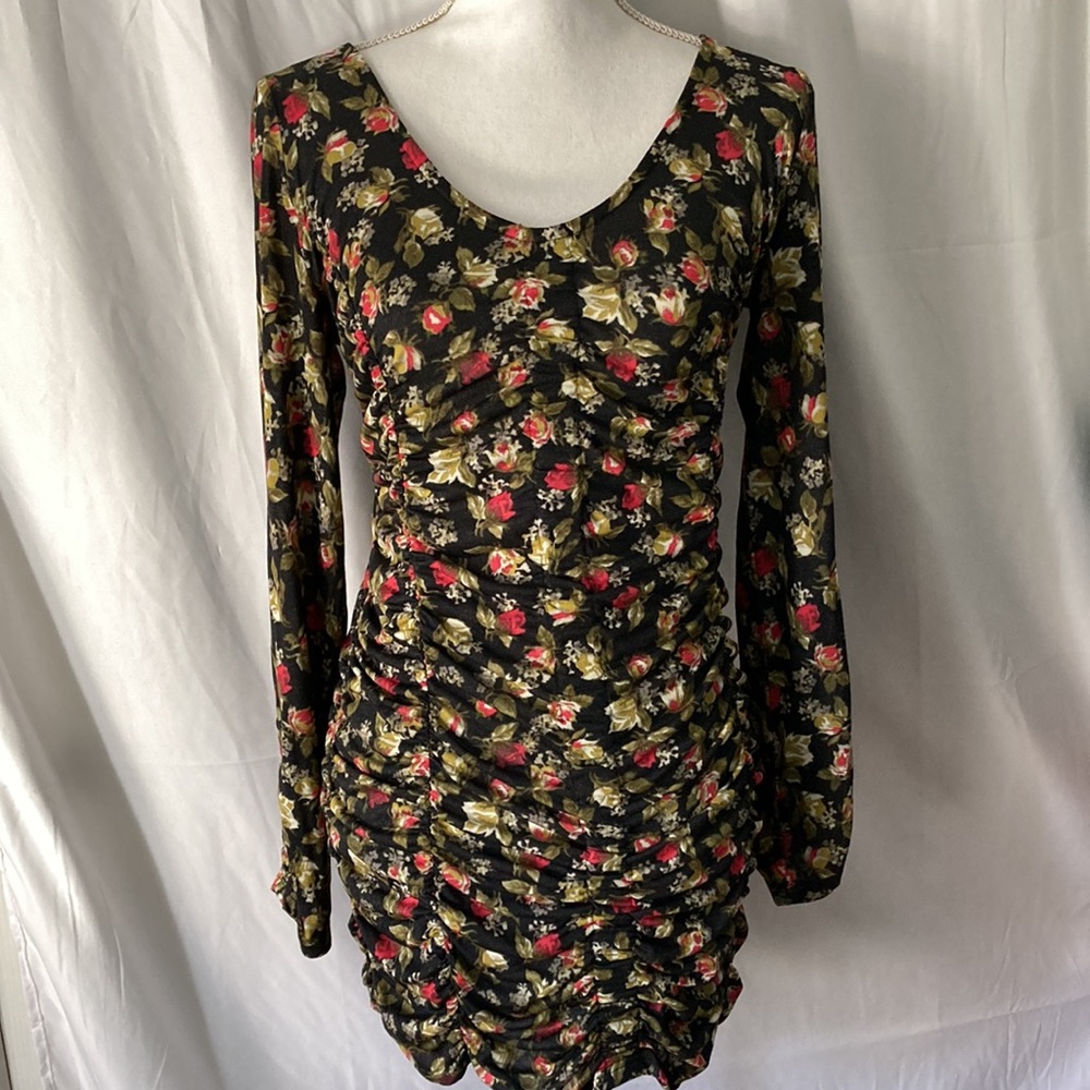 UO ruched floral dress